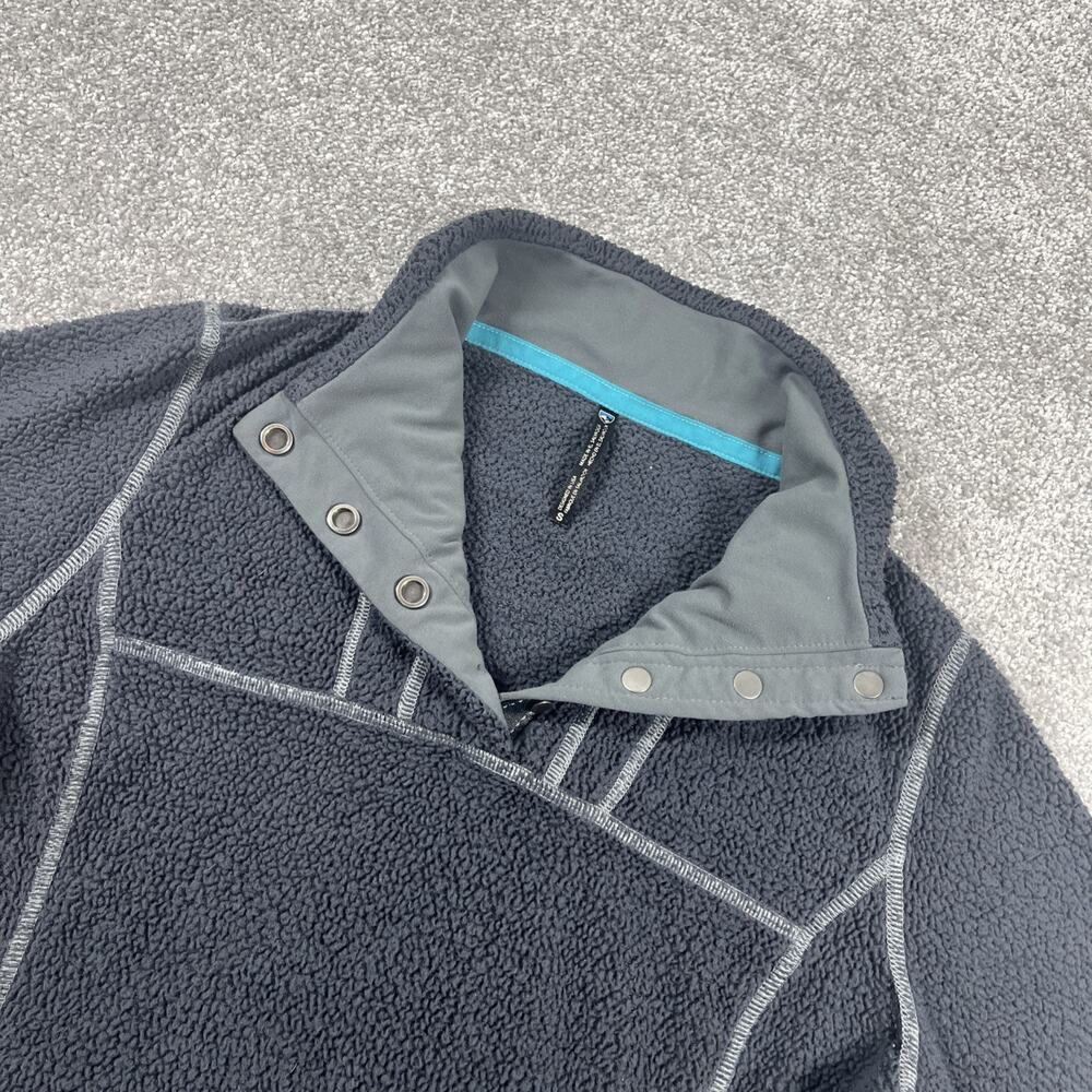 Kuhl Fleece Jacket Womens Small Snap Pullover Pavement Avalon Outdoors Gray Blue